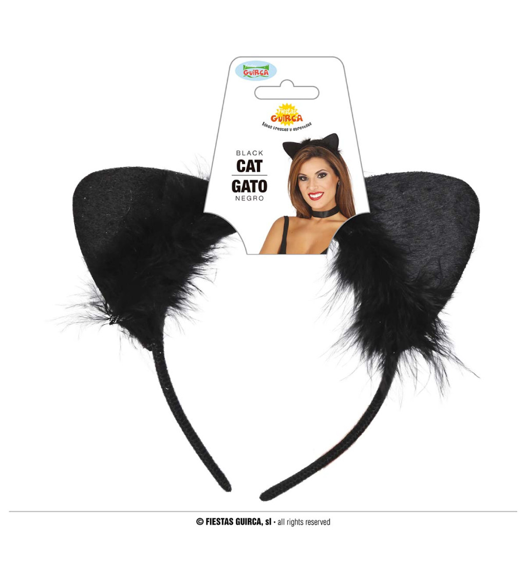 Černá kočičí čelenka