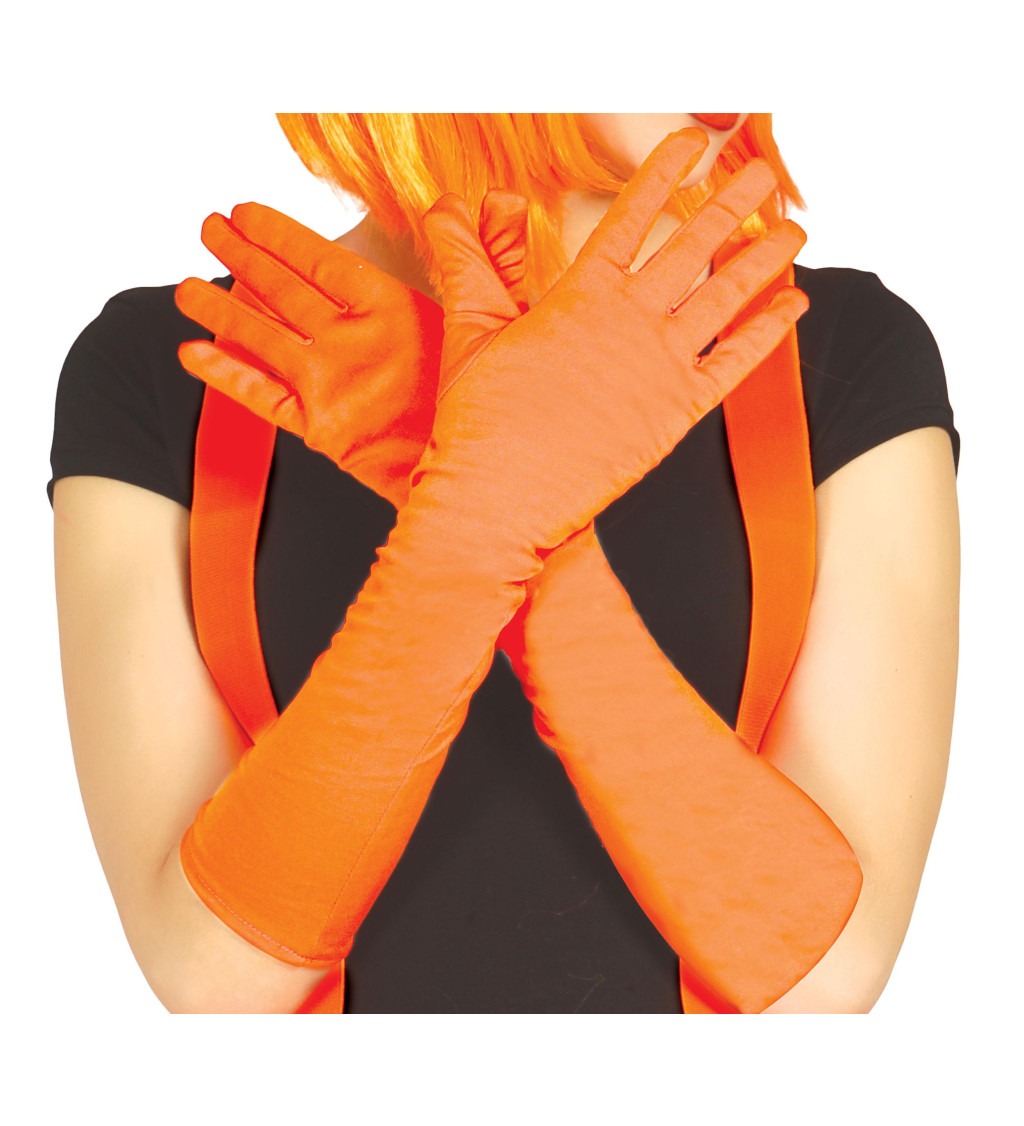 Neonově oranžové rukavice