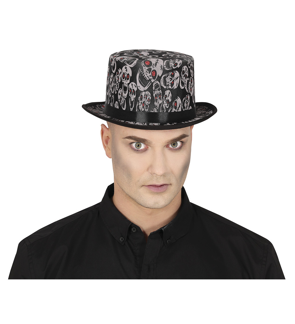 Halloweenská čepice s lebkami