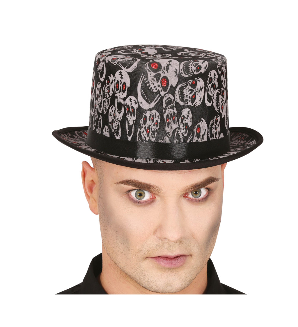 Halloweenská čepice s lebkami