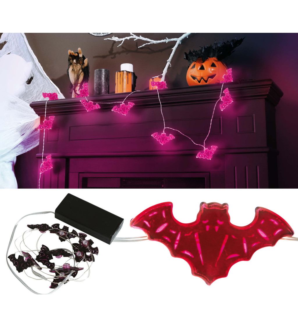 LED osvětlení s motivem netopýrů
