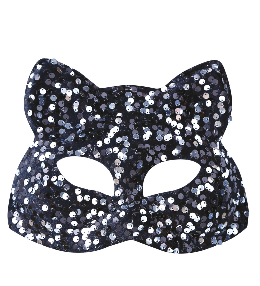 Maska – flitrová kočka