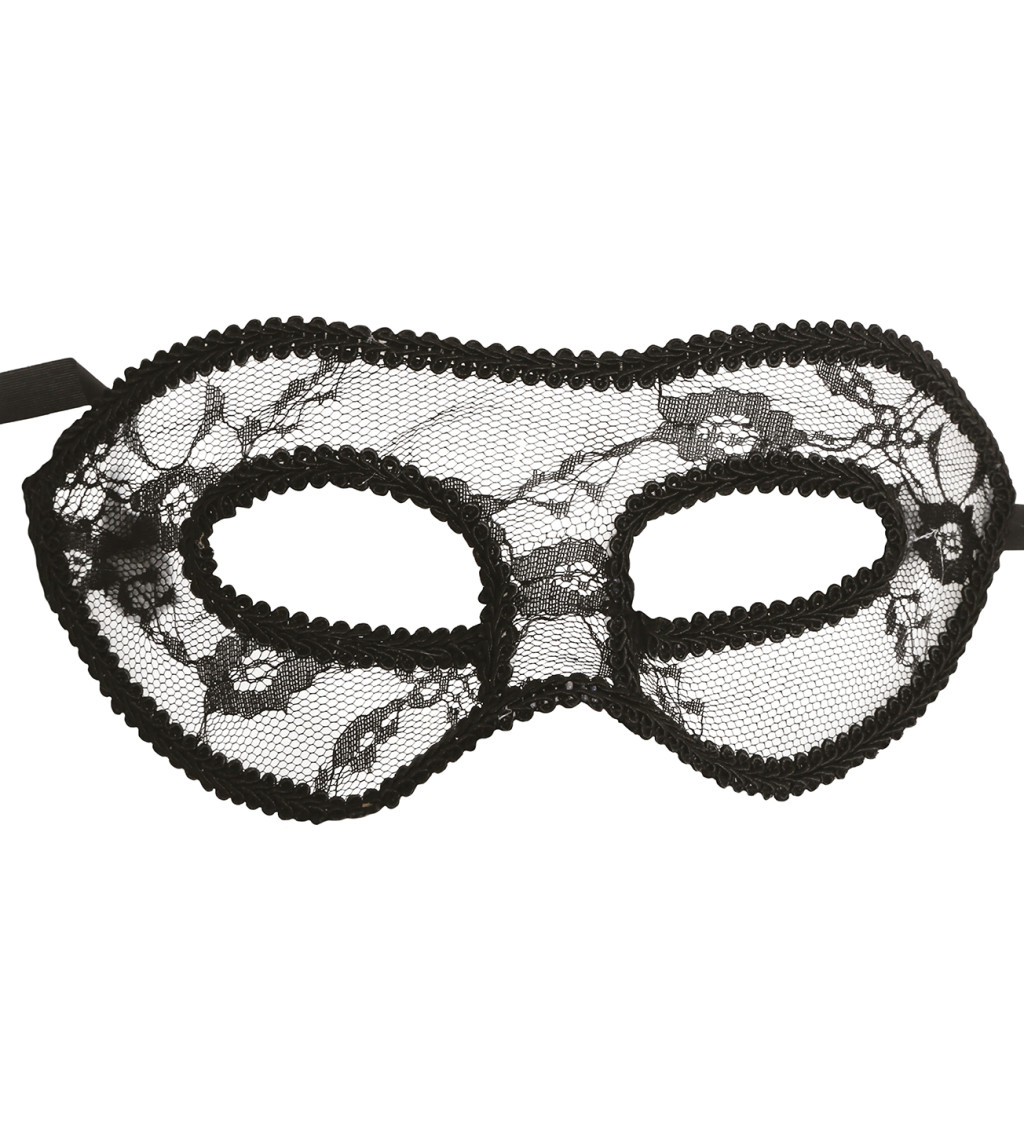 Škraboška – černá krajka