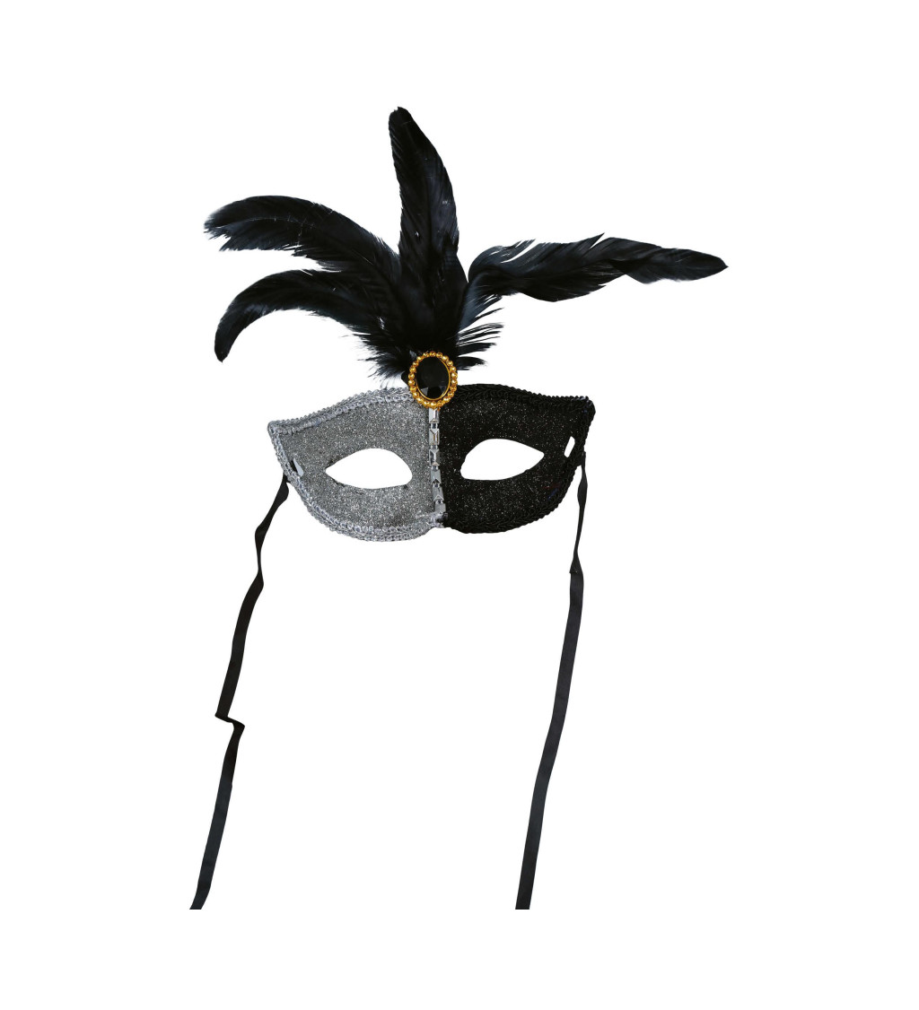 Škraboška – černobílá