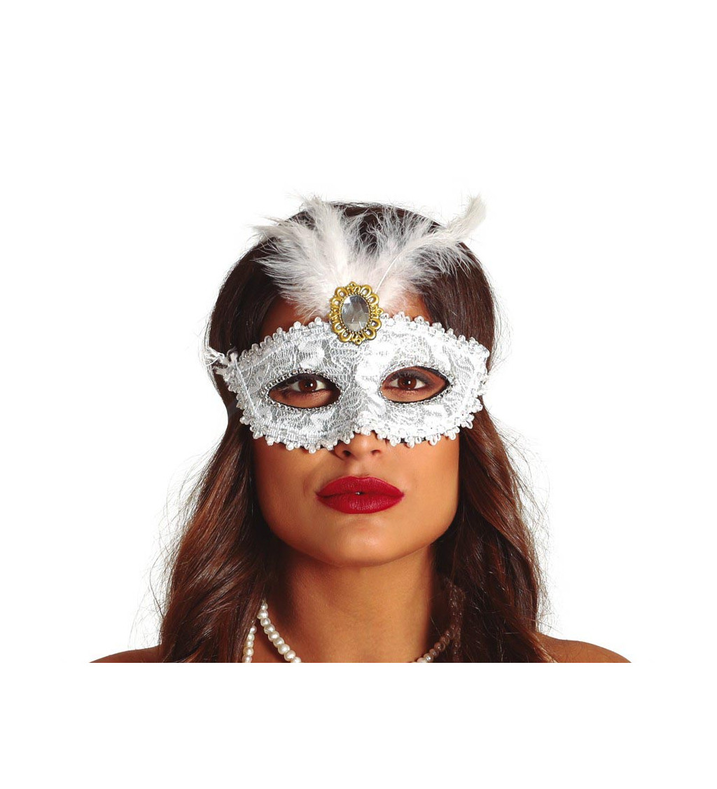 Škraboška – bílá