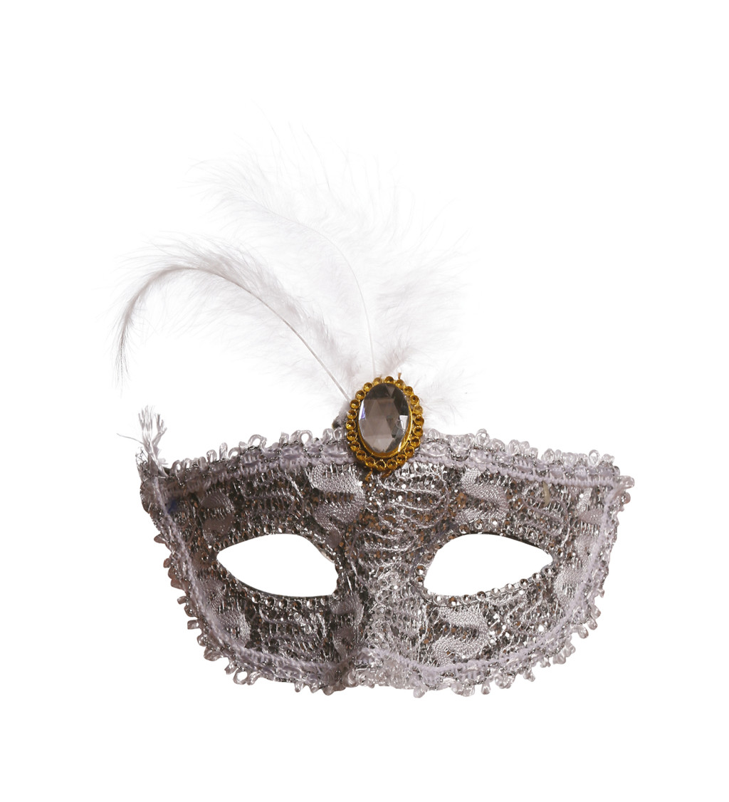 Škraboška – bílá