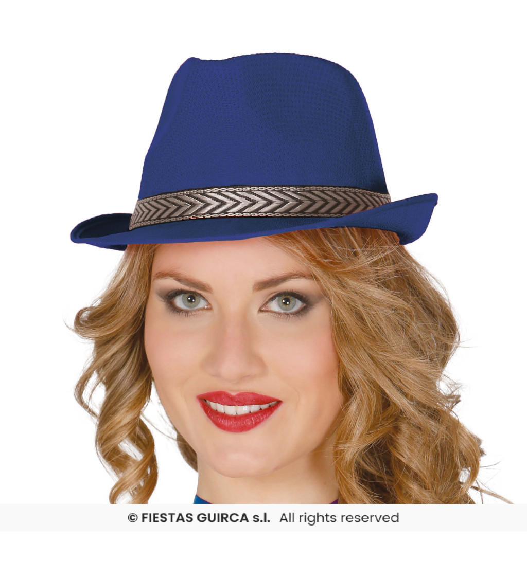 Modrý gangster klobouk