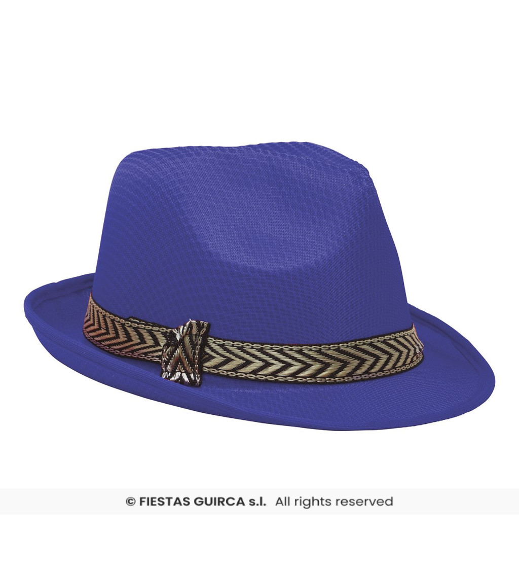 Modrý gangster klobouk