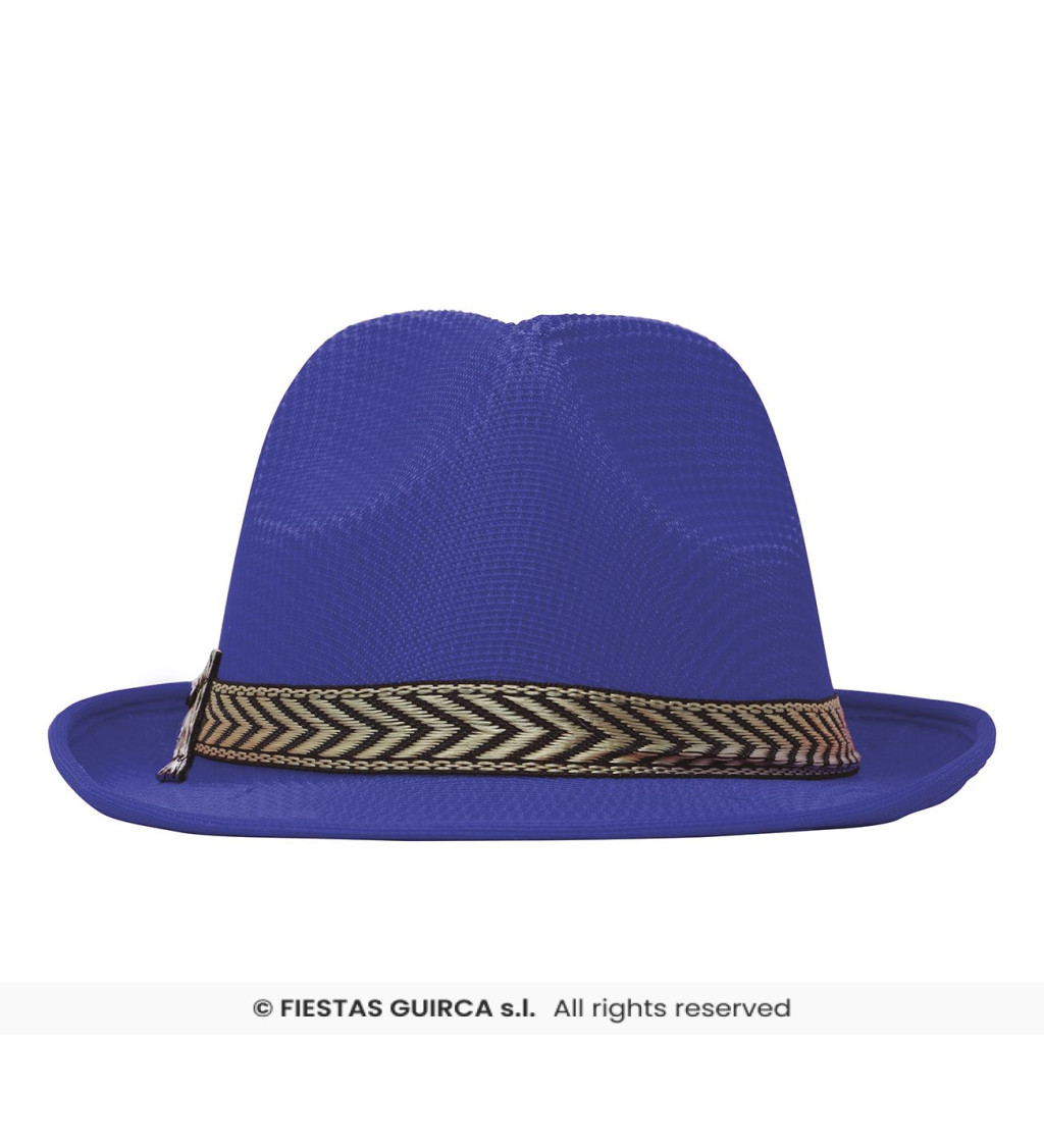 Modrý gangster klobouk