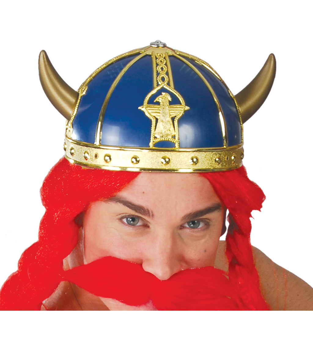 Vikingská helma – modrá