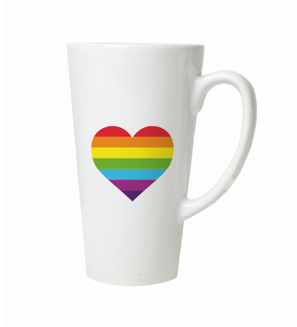 Hrnek na latte – Duhové srdce