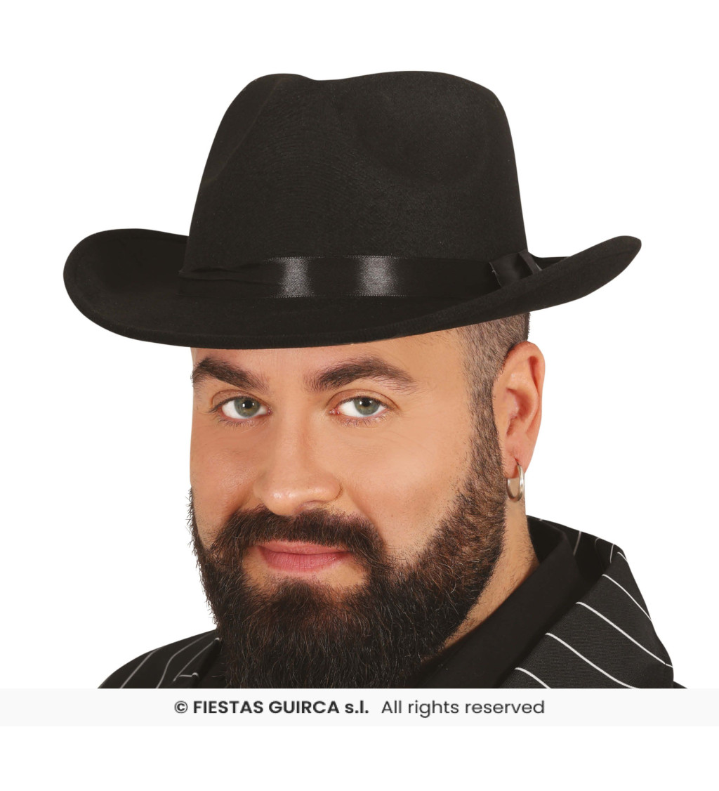 Gangsterský klobouk – černý