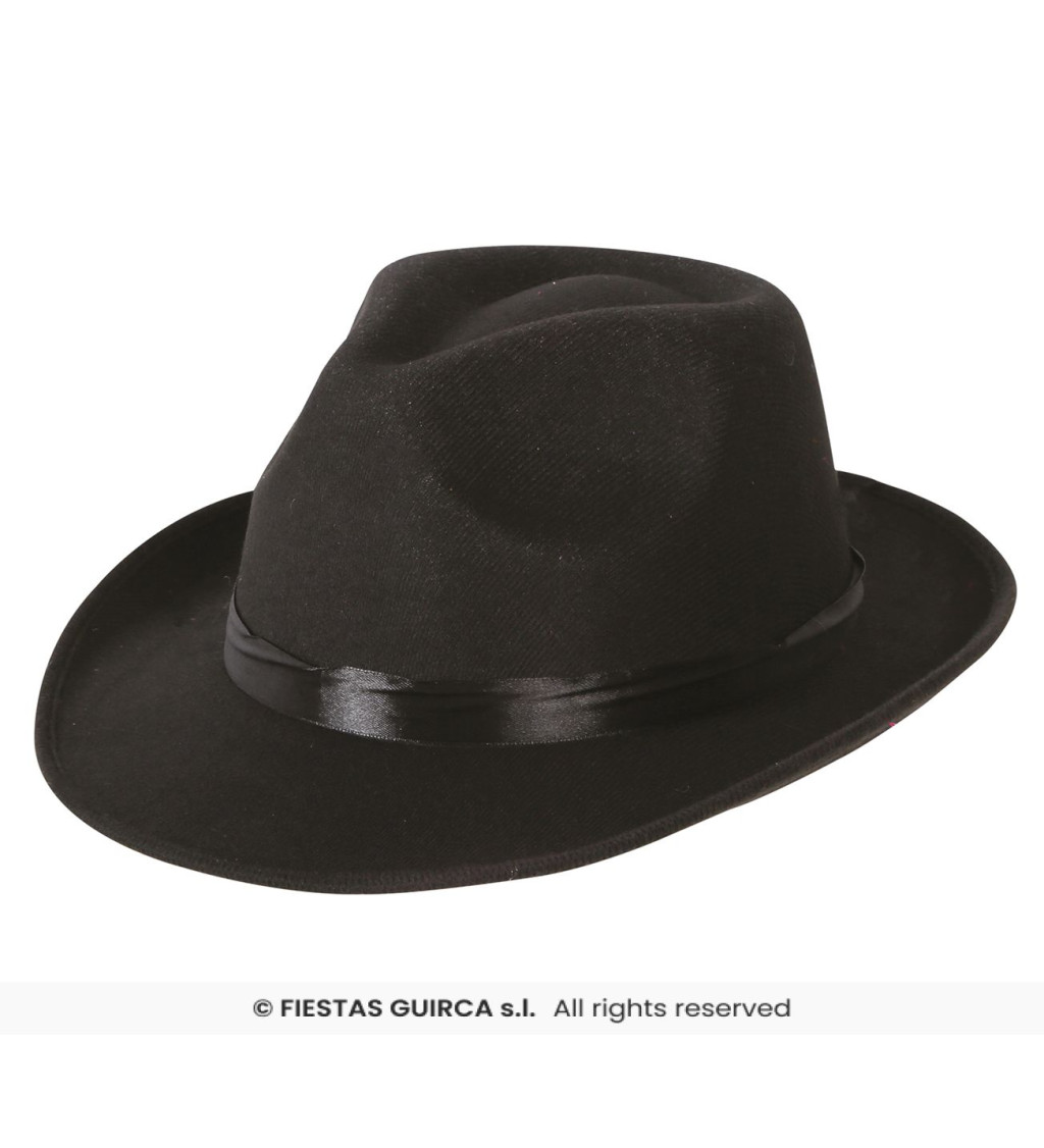 Gangsterský klobouk – černý