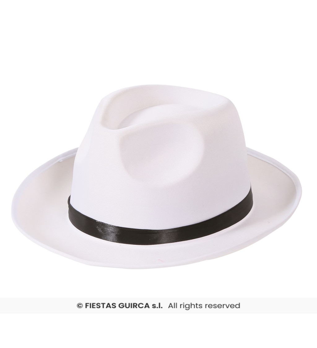 Gangsterský klobouk – bílý