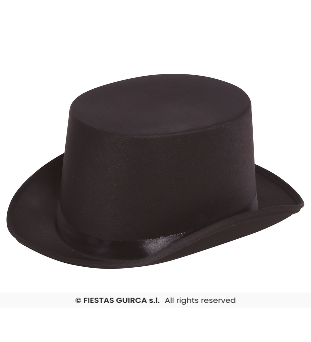 Saténový klobouk – černý