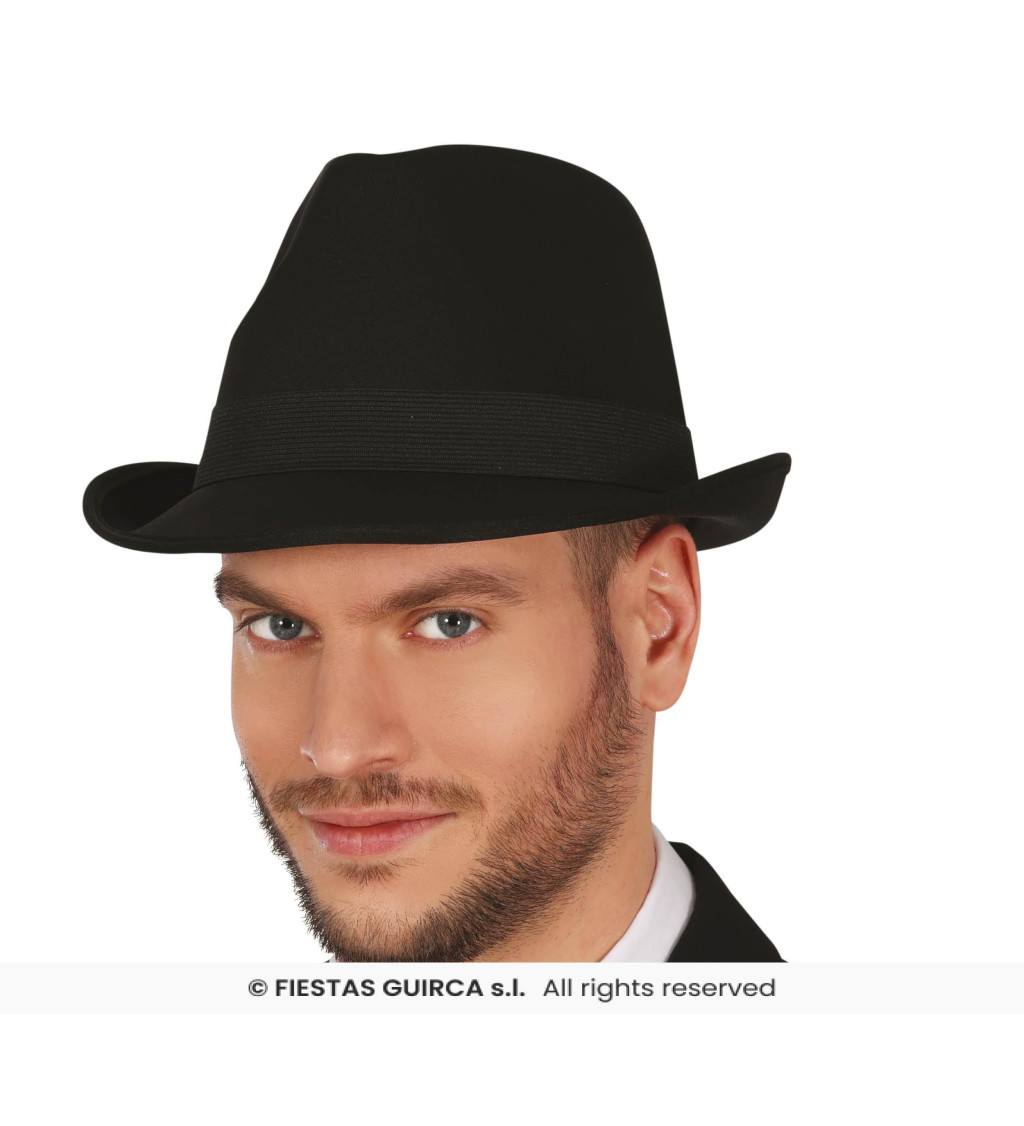Gangsterský klobouk – černý
