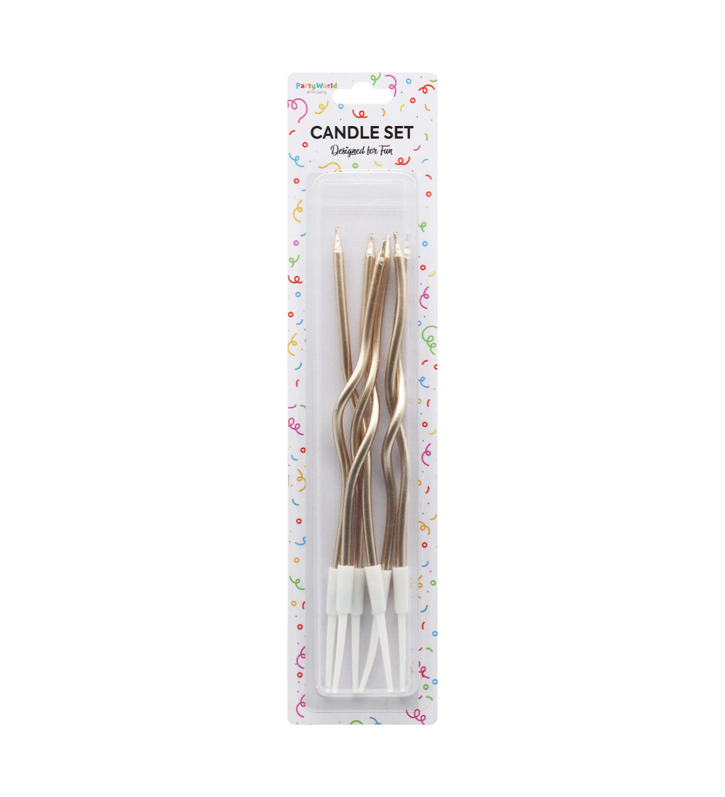 Rosegold spirálové narozeninové svíčky – 6 ks