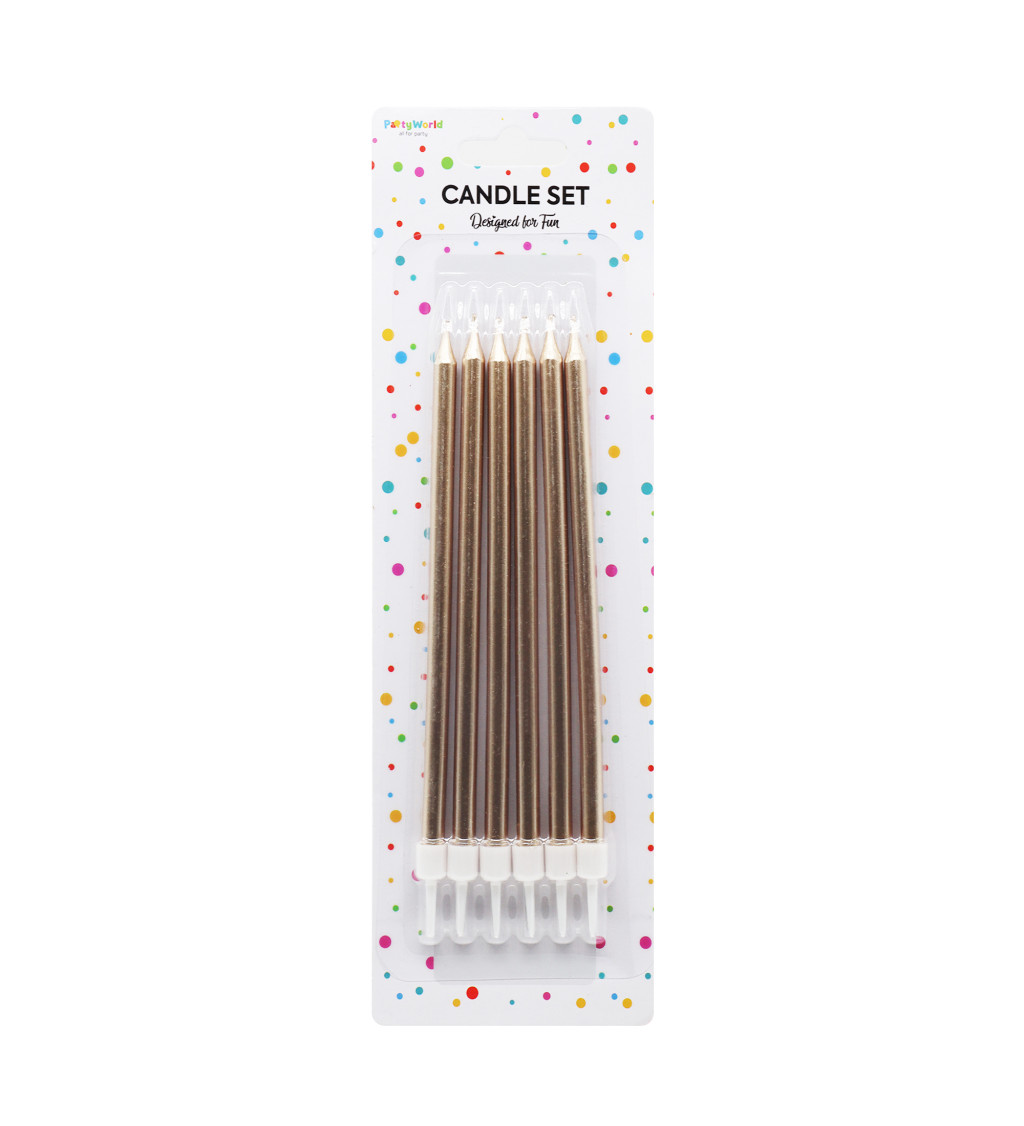 Rosegold narozeninové svíčky – 6 ks