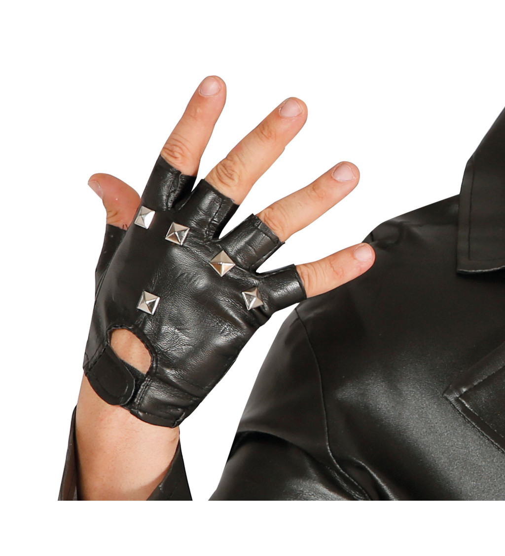 Krátké černé rukavice bez prstů