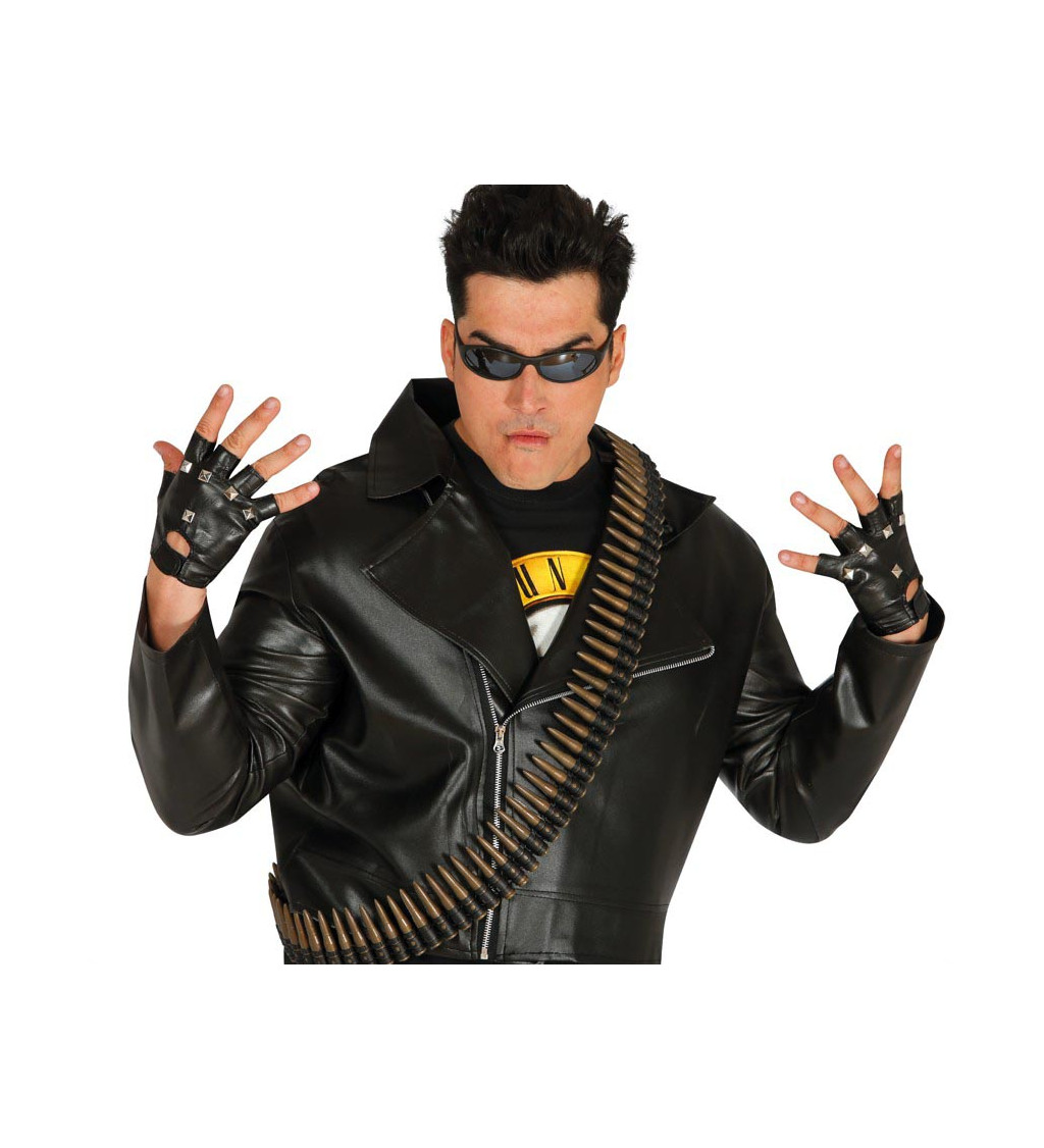 Krátké černé rukavice bez prstů