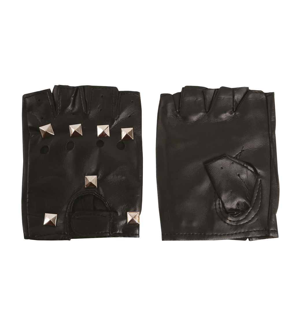 Krátké černé rukavice bez prstů