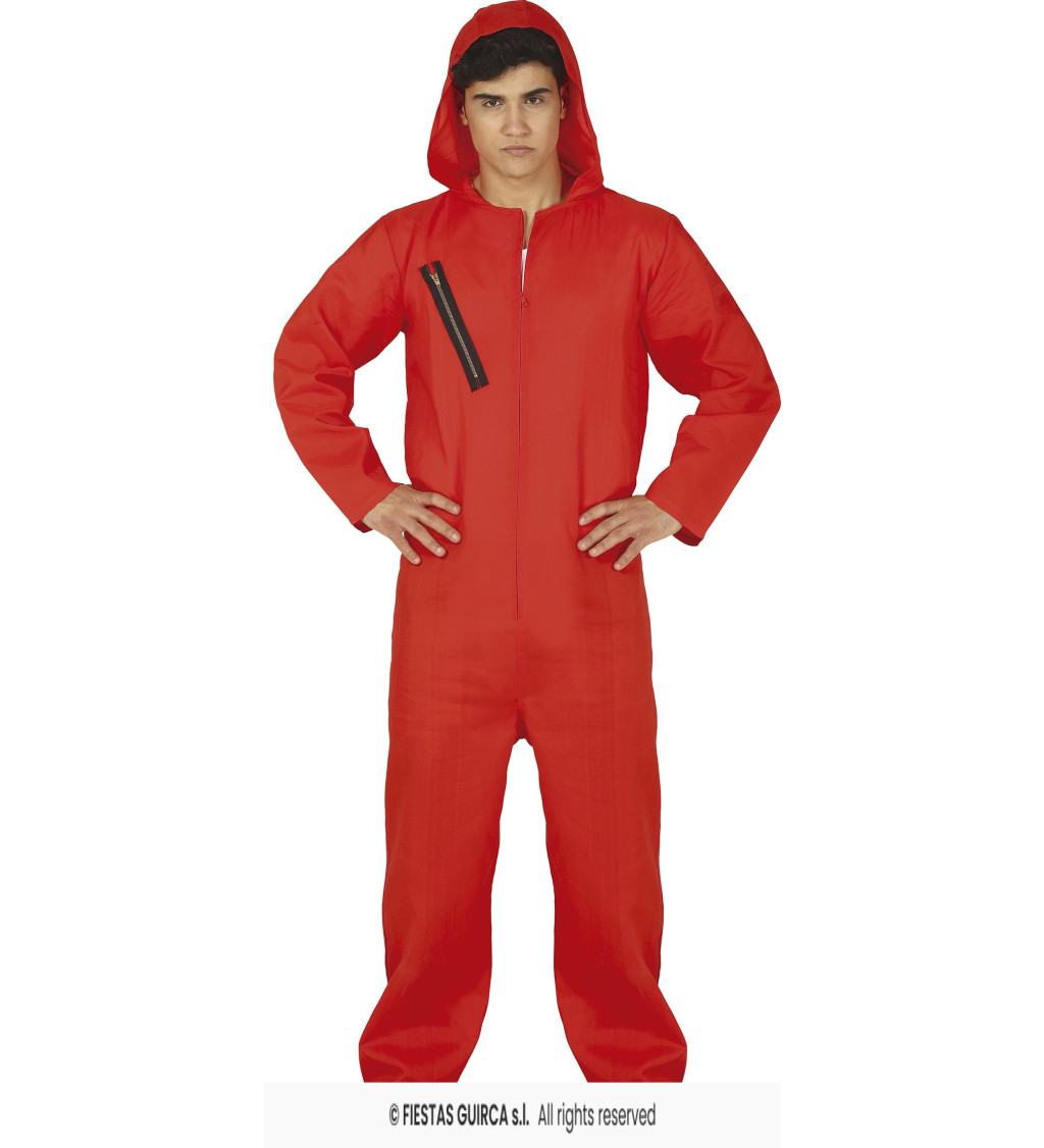 Kostým pro muže – vězeň v červeném overalu