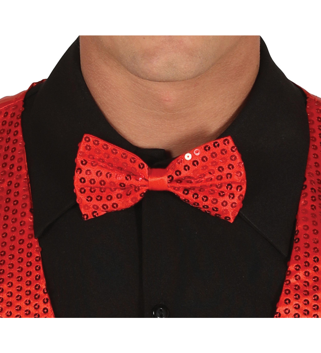 Flitrový červený motýlek