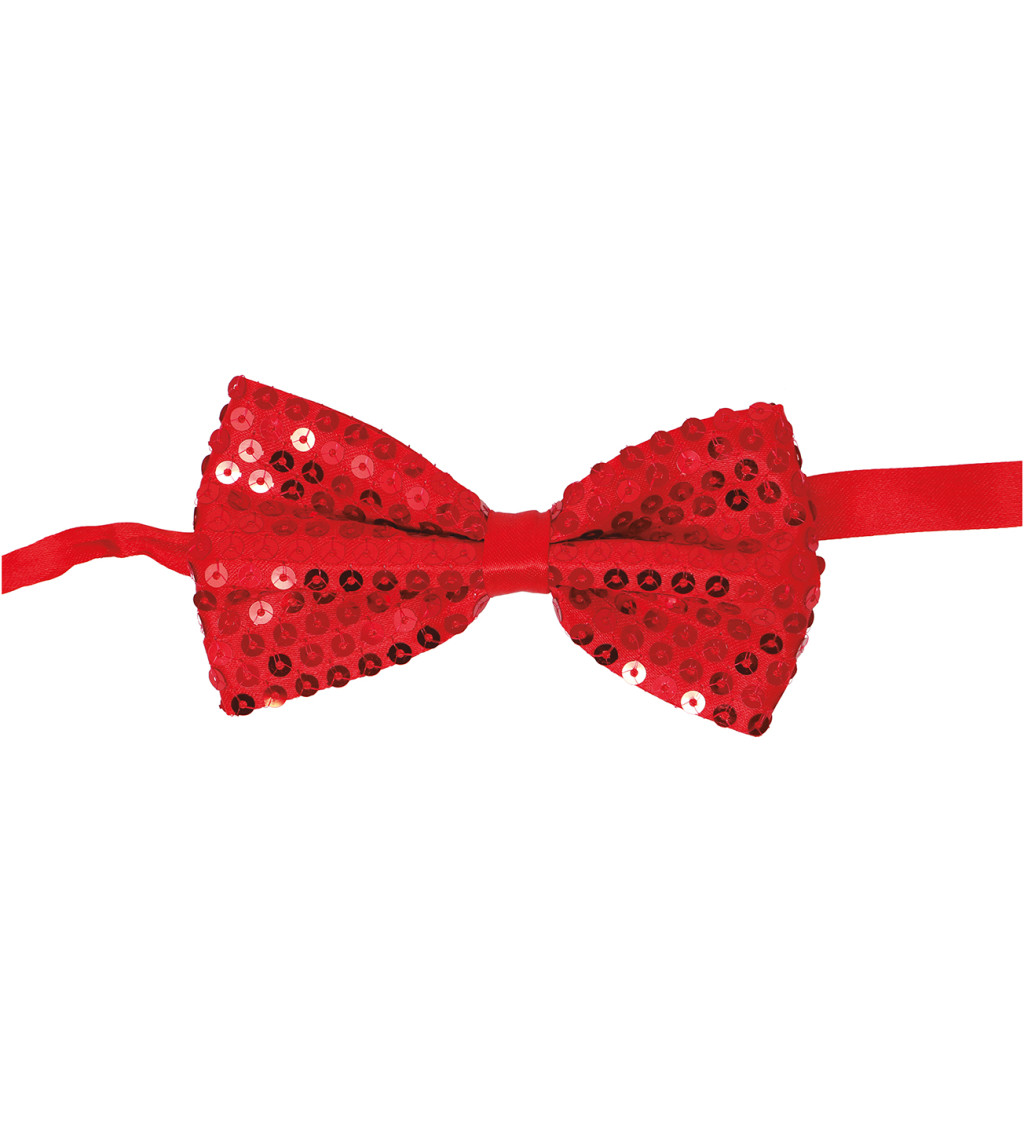 Flitrový červený motýlek