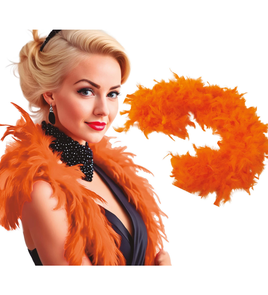 Elegantní boa – oranžové