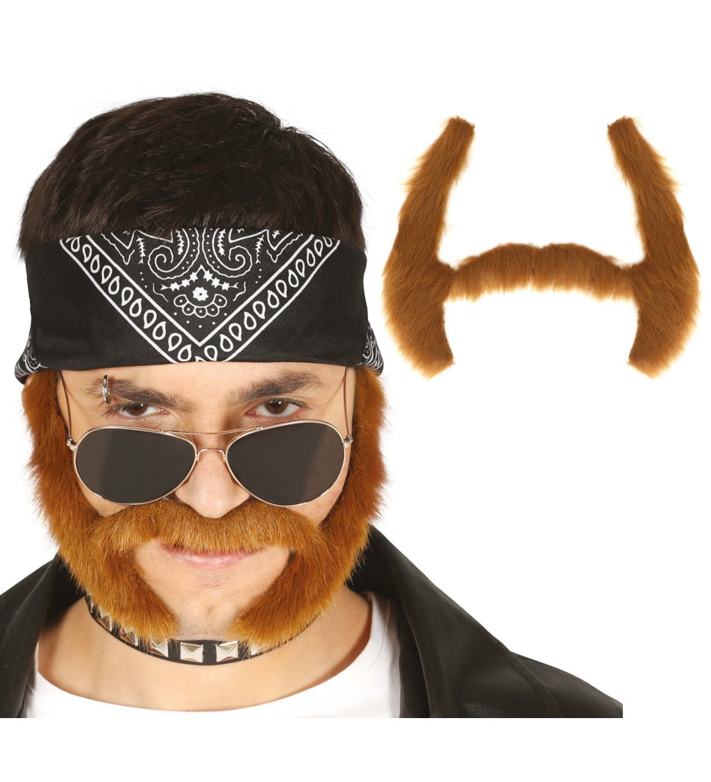 Retro kotlety s knírem – hnědé