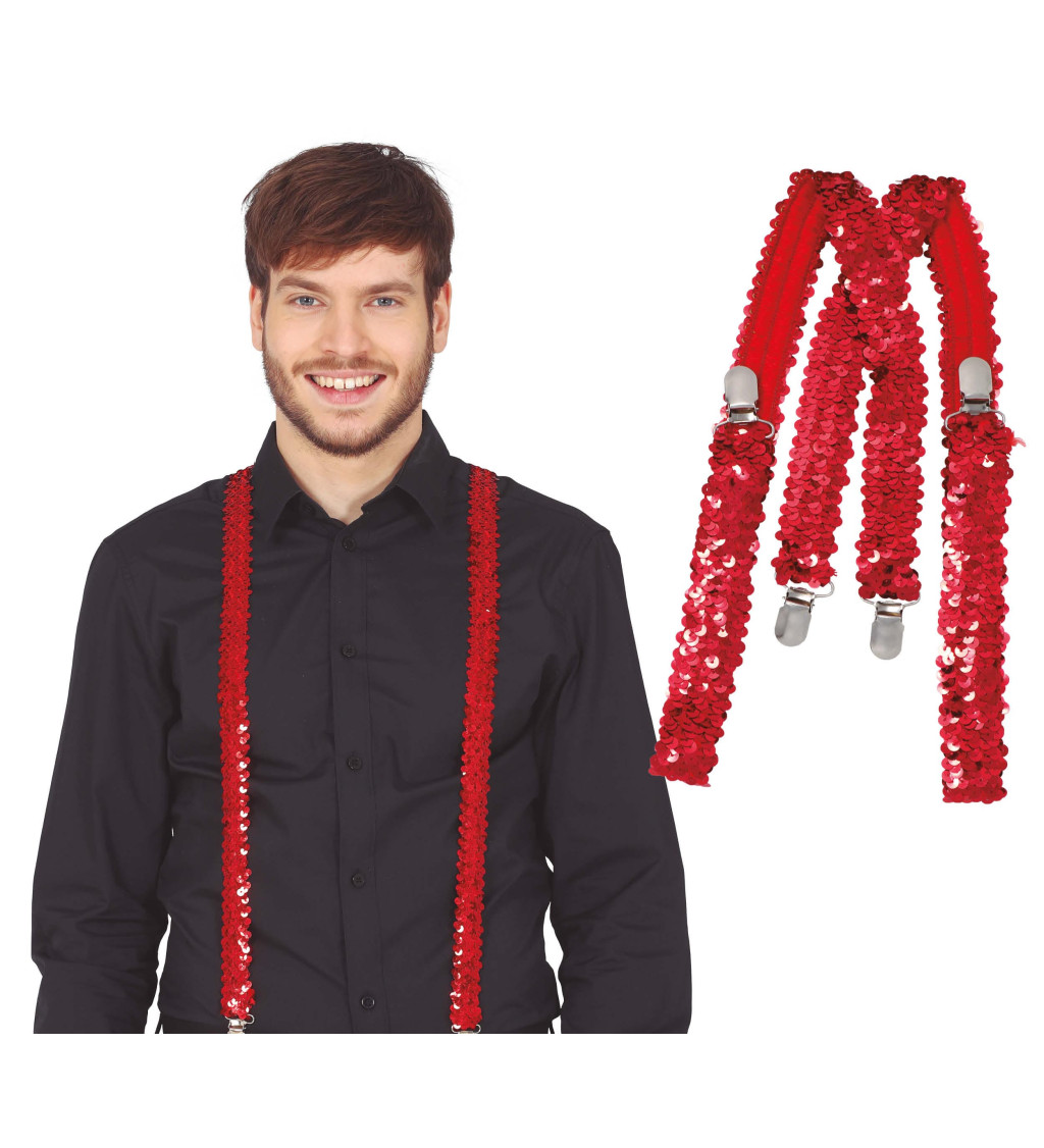 Flitrované červené kšandy