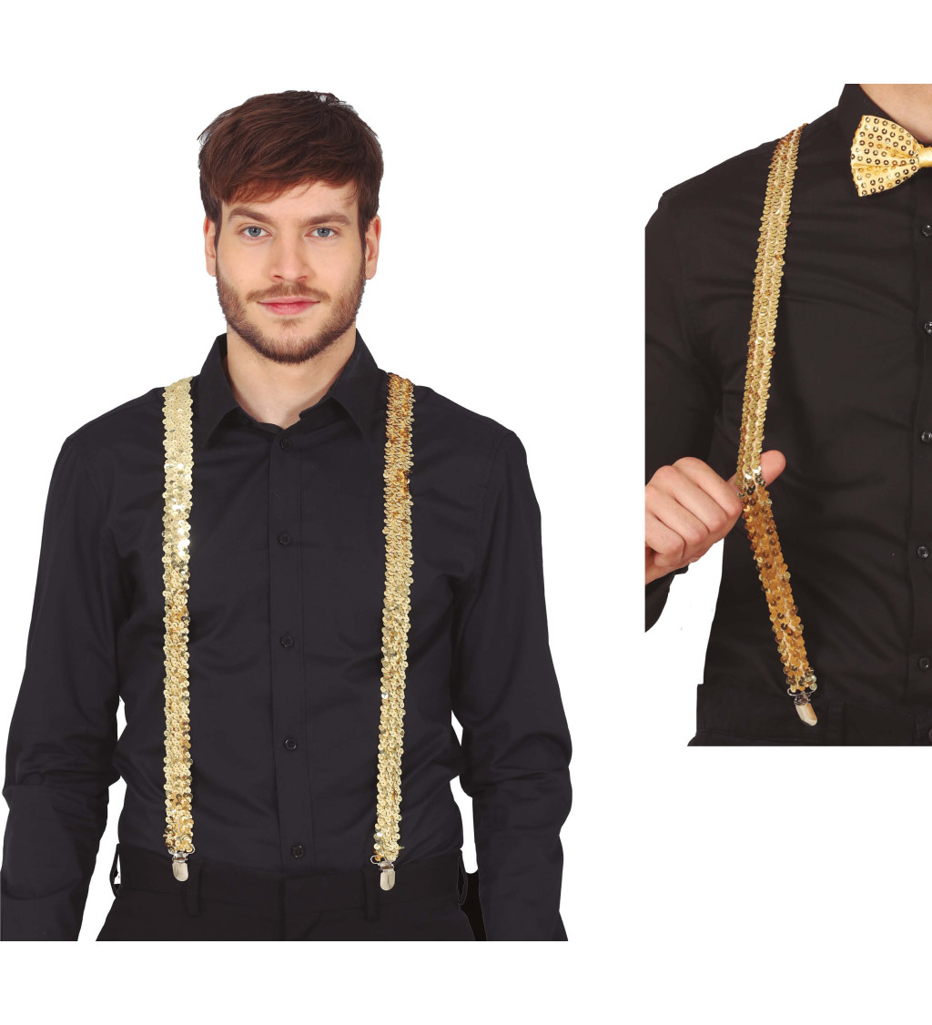 Flitrované zlaté kšandy