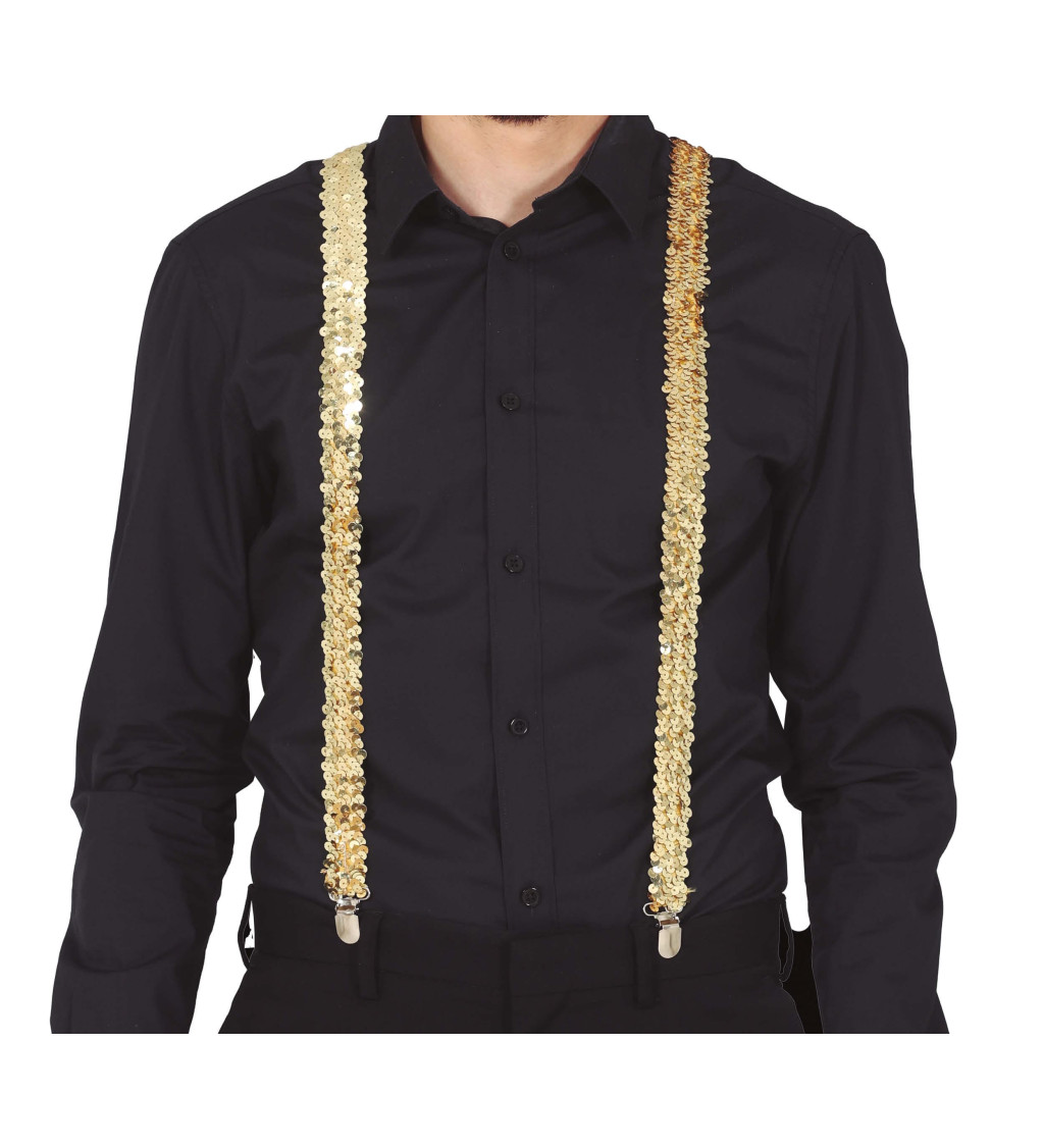 Flitrované zlaté kšandy