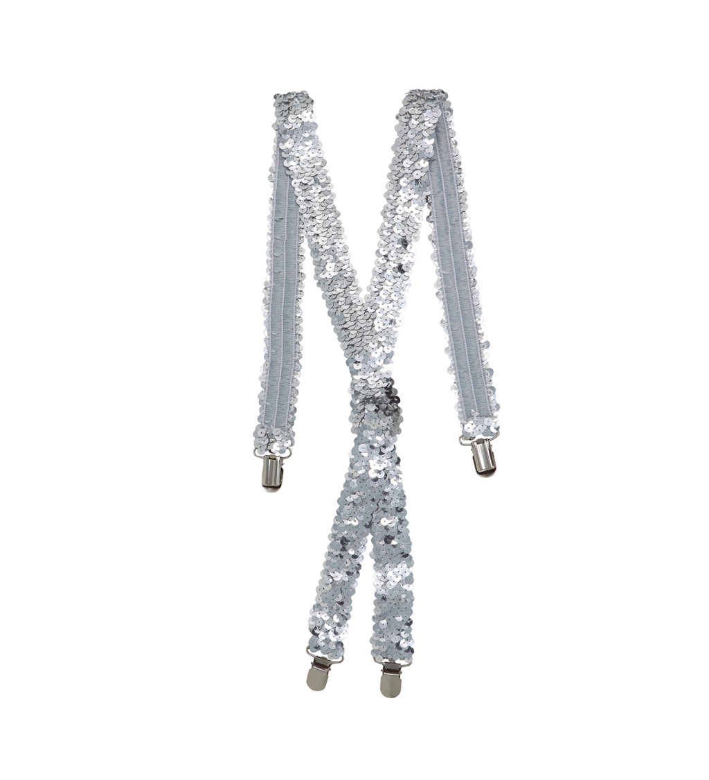 Flitrované stříbrné kšandy