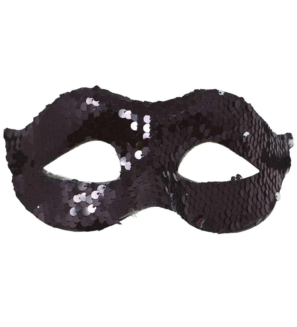 Černá flitrovaná škraboška