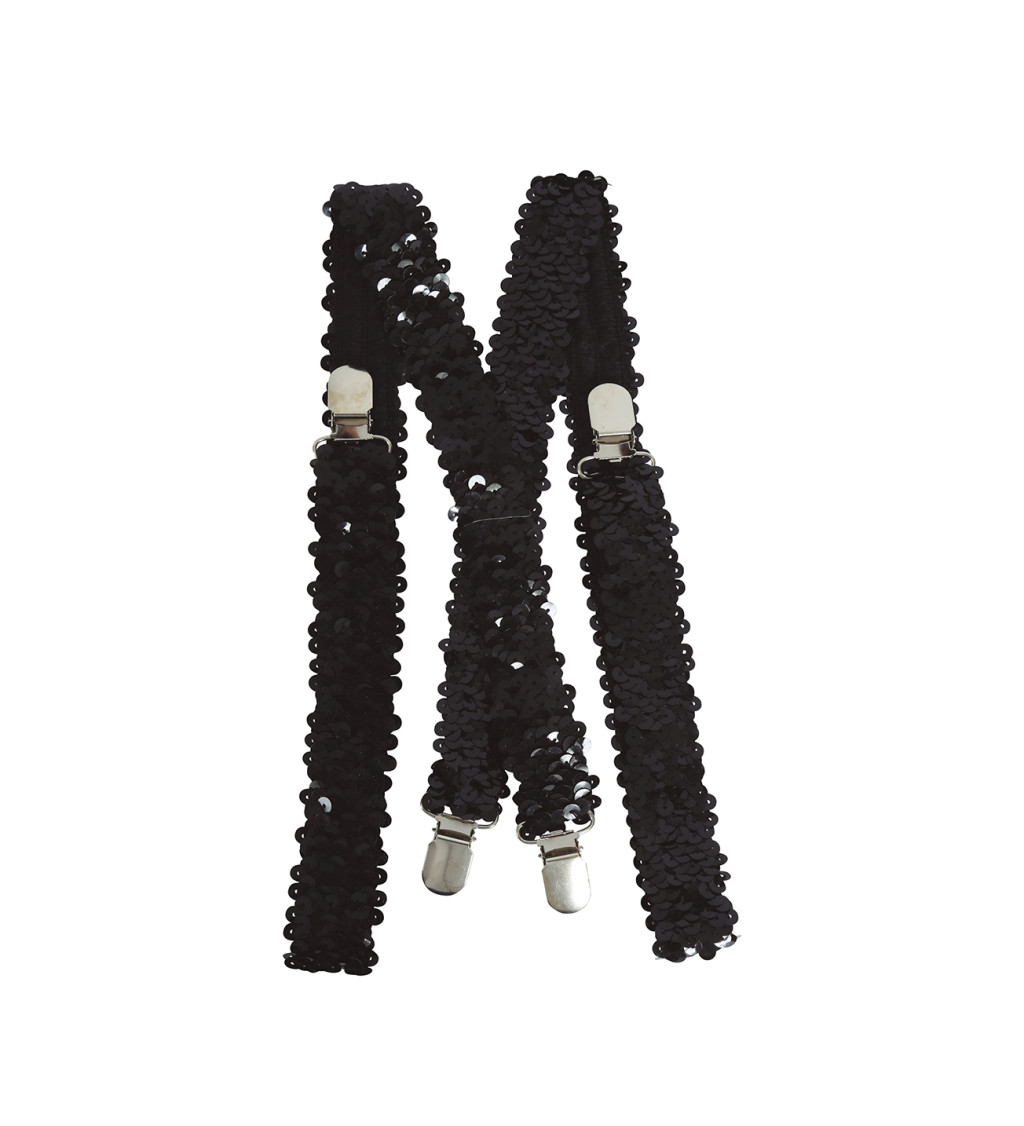 Černé flitrované kšandy