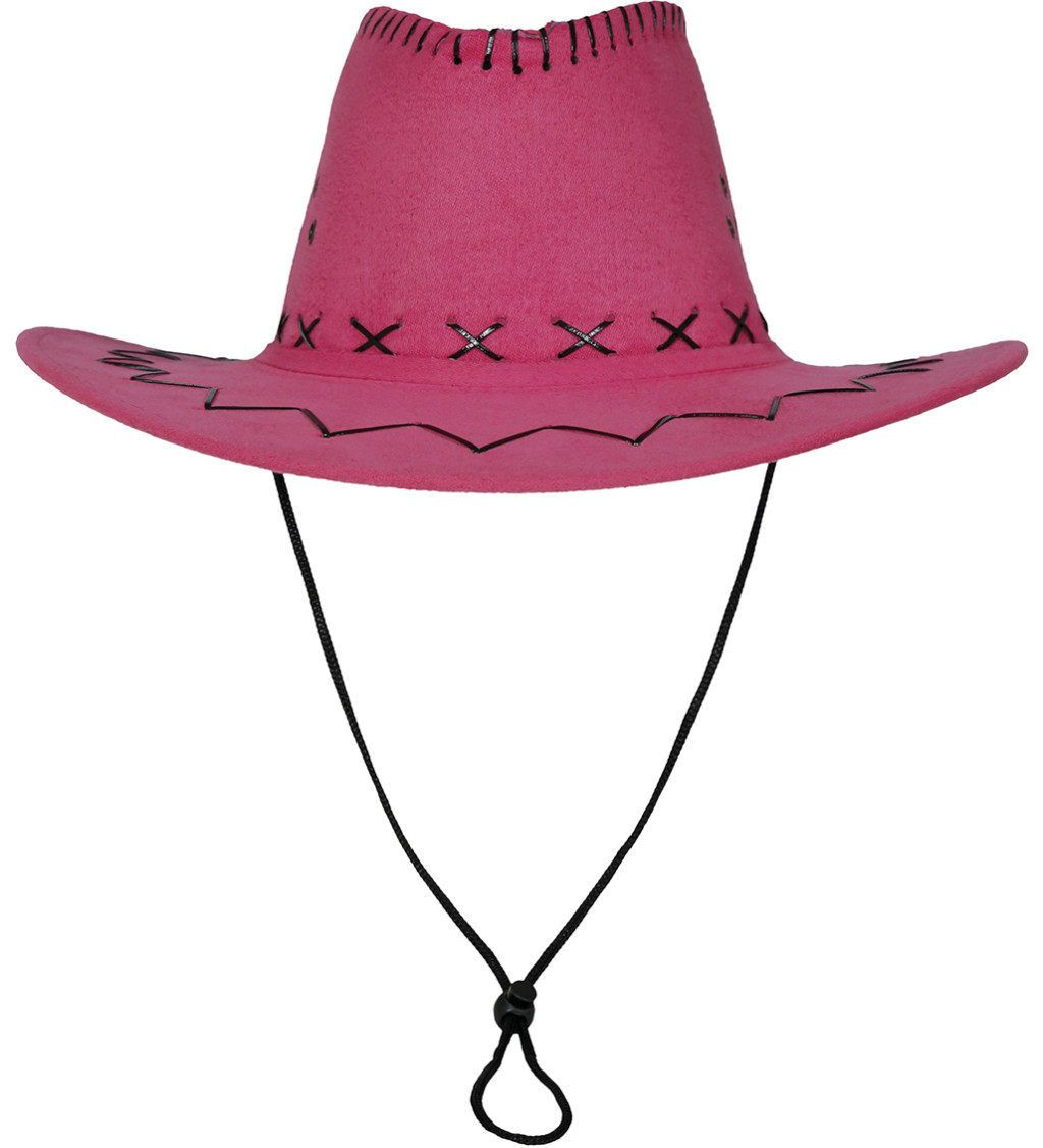 Fuchsiový kovbojský klobouk - růžový