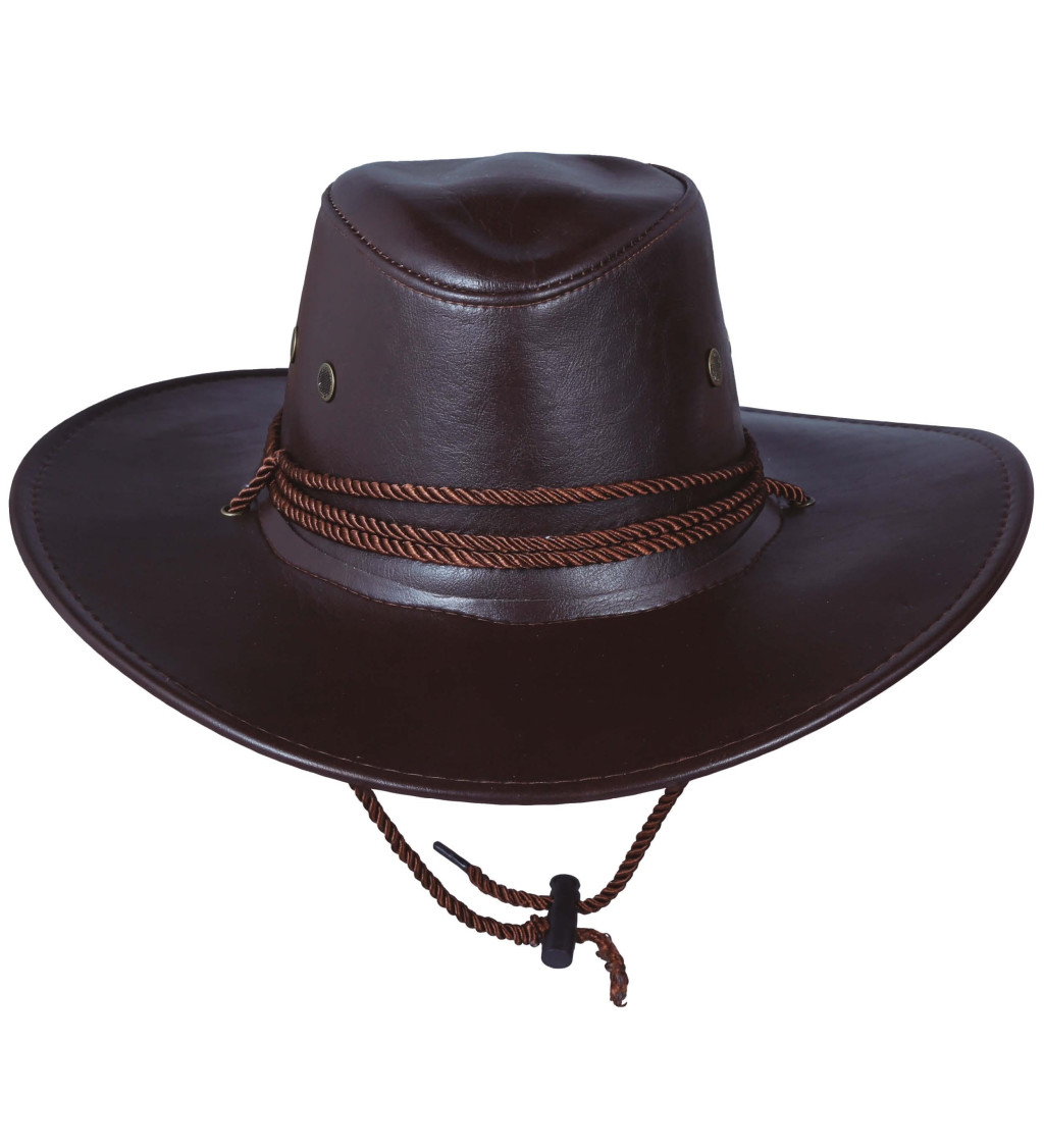 Tmavě hnědý kovbojský klobouk