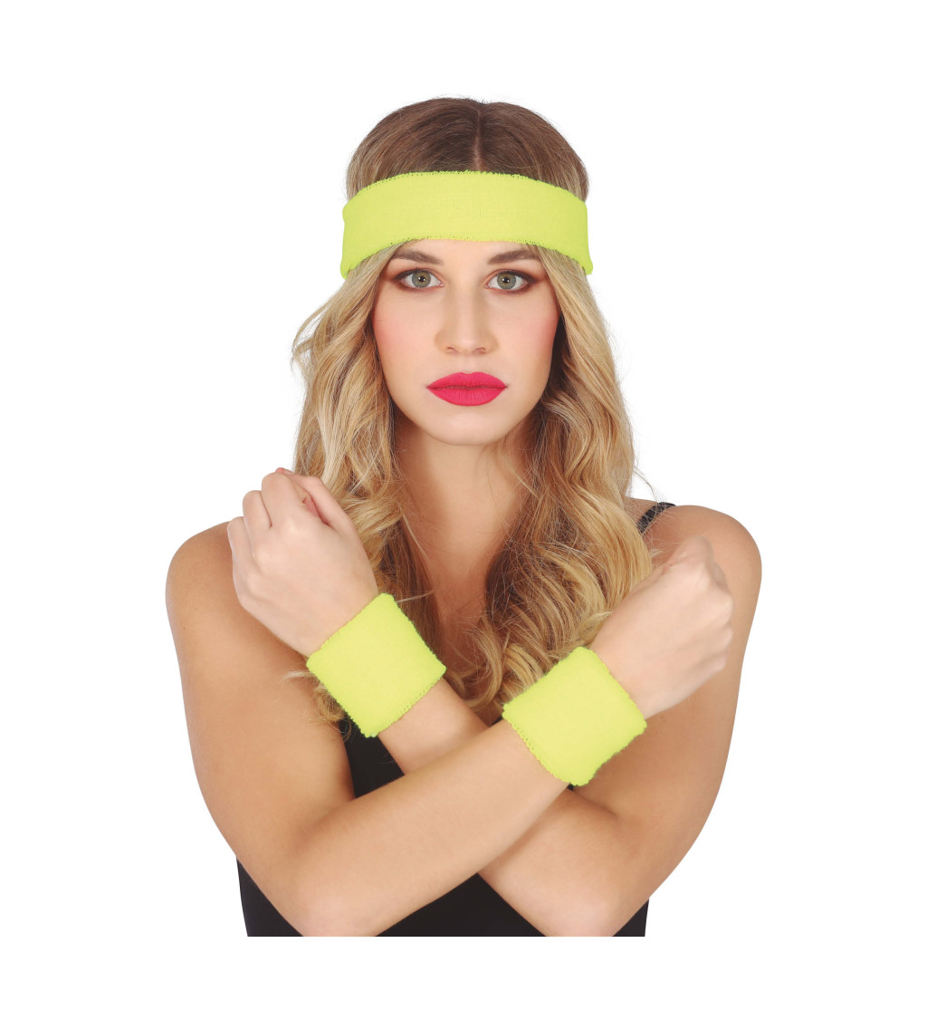 Sada - 2 potítek a čelenka žlutá