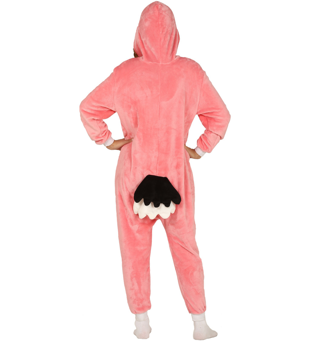 Růžový dámský kostým plameňáka