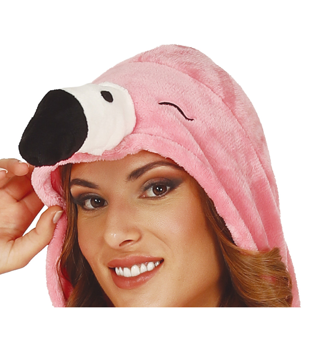 Růžový dámský kostým plameňáka