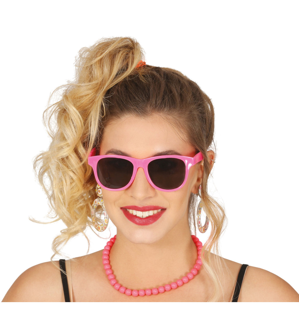 Retro neonové brýle – růžové
