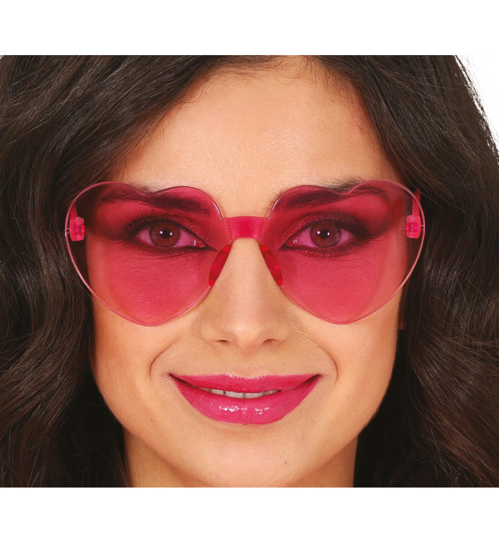 Stylové růžové brýle – srdce