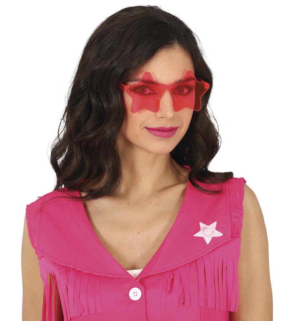 Stylové růžové brýle – hvězda