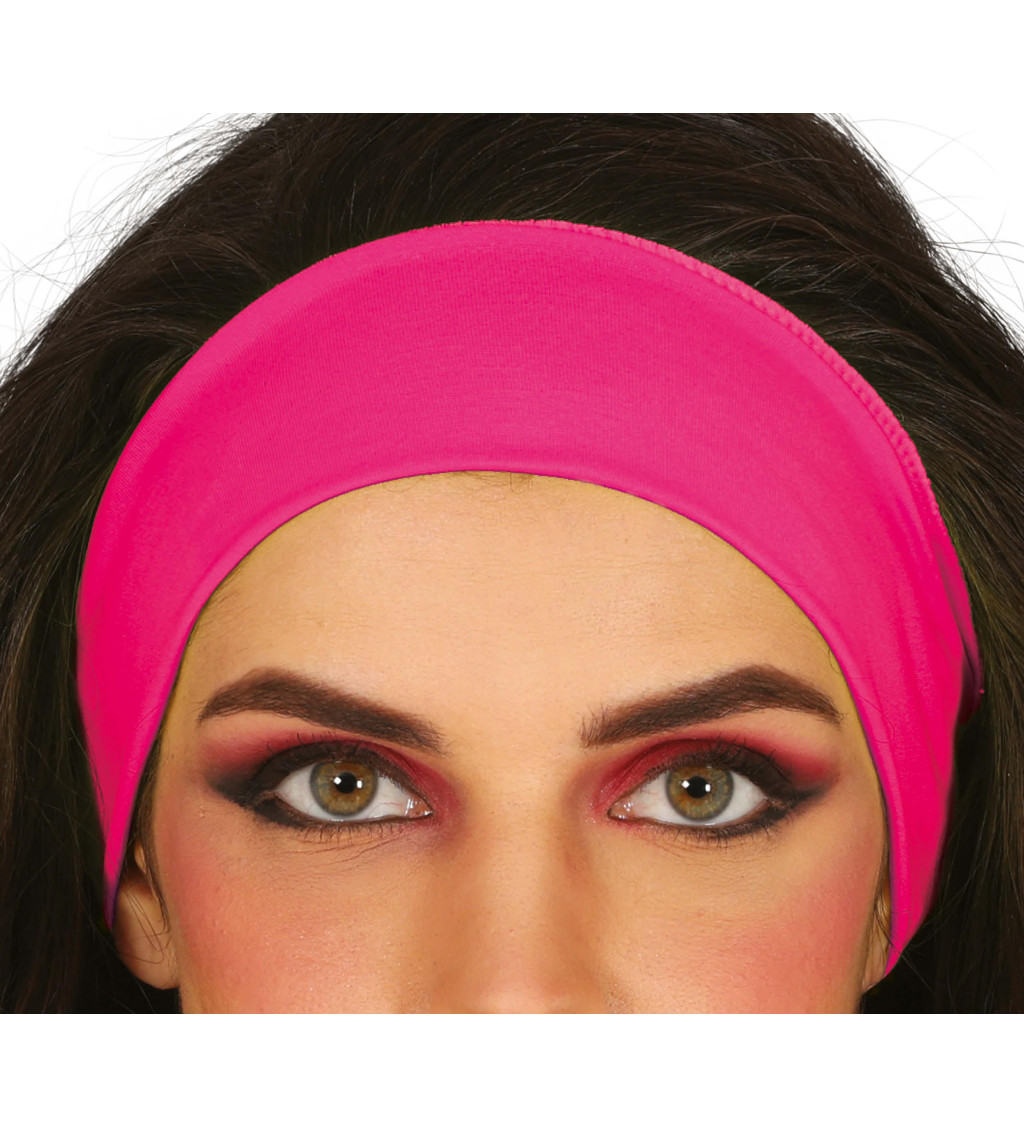 Retro čelenka – neon růžová
