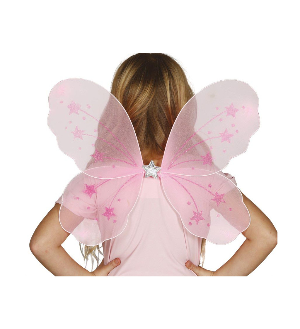 Růžová dětská křídla