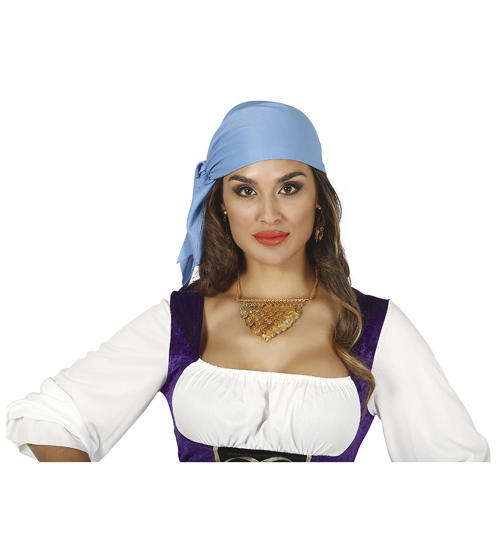 Třpytivý zlatý náhrdelník s mincemi