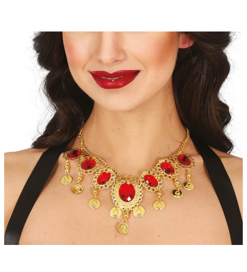 Luxusní náhrdelník s rudými rubíny