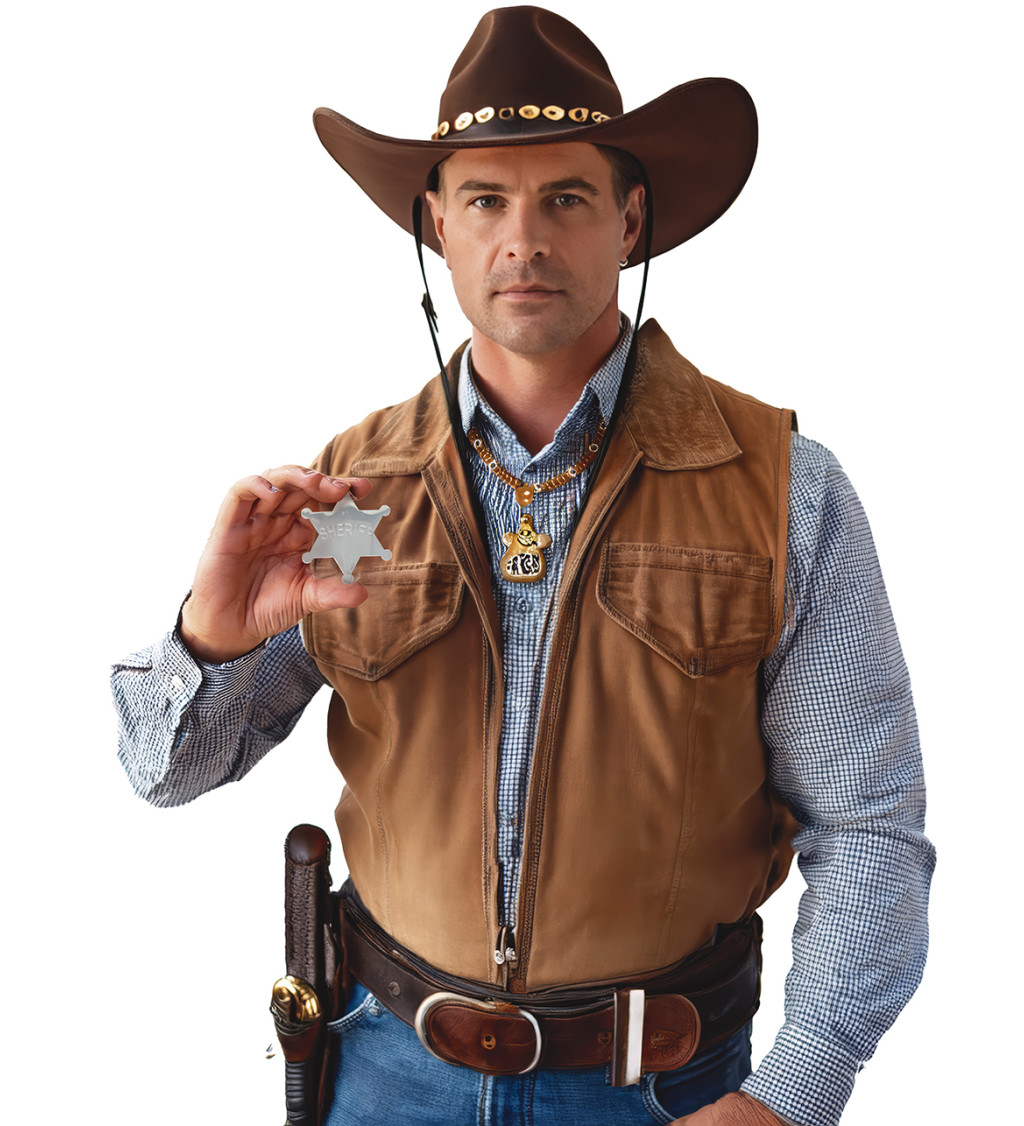 Kovová hvězda šerifa – 6 cm