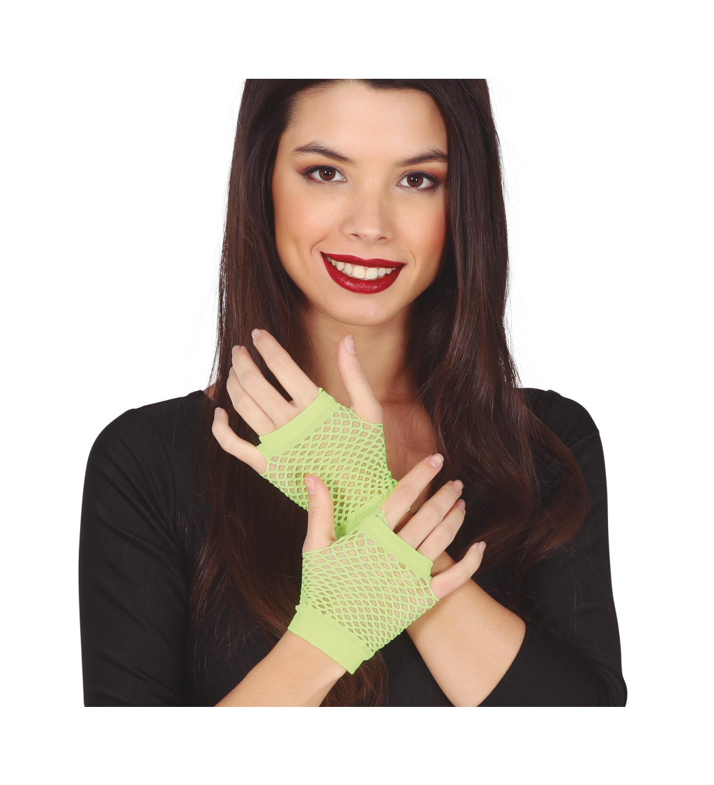 Retro rukavice – neon zelené, 11 cm
